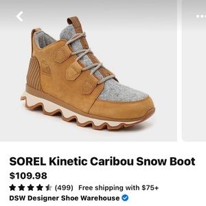 Sorel Kinetic Caribou Snow Boots size 7 1/2
